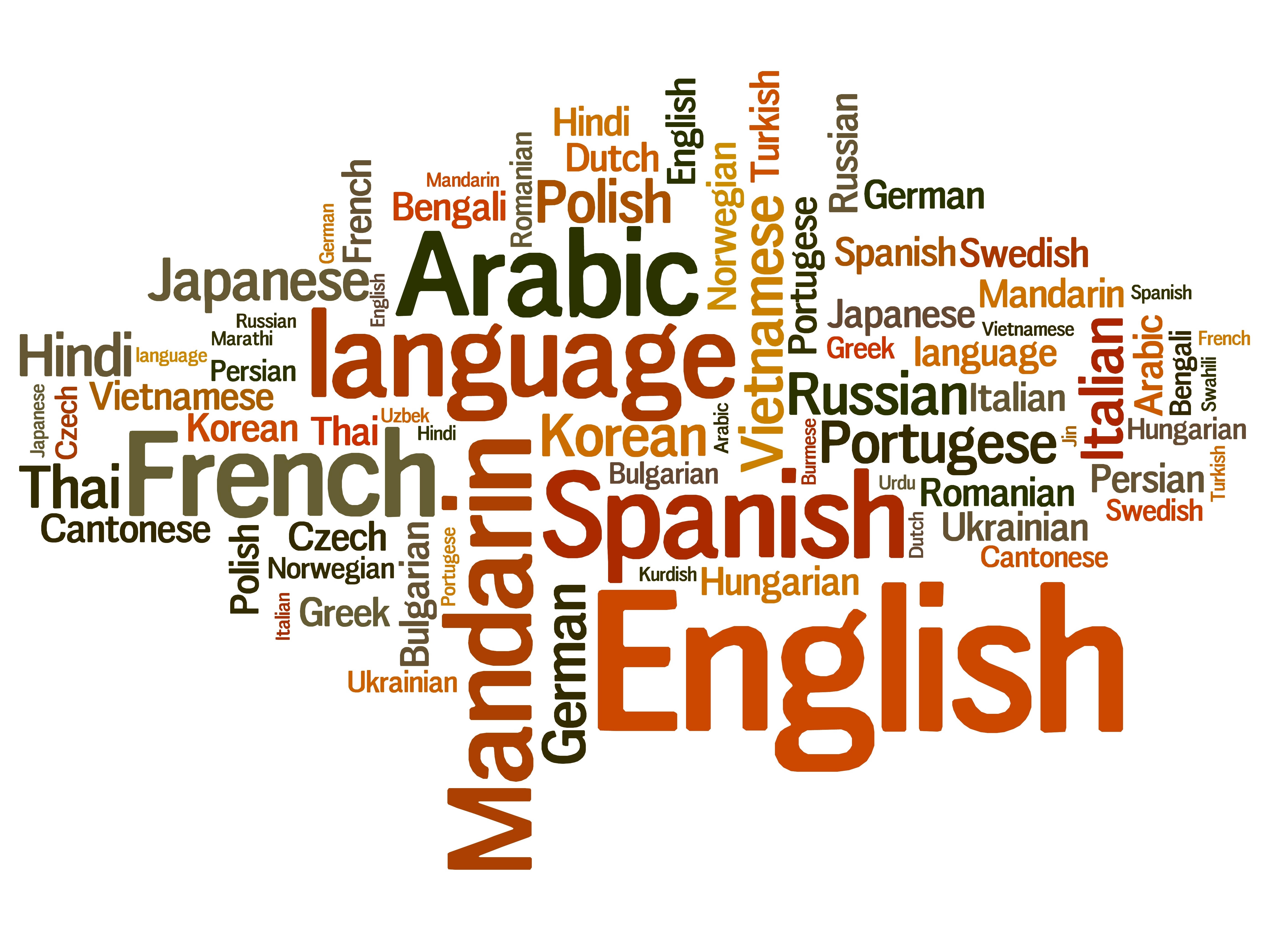 Languages of the world word cloud illustration. Word collage concept.